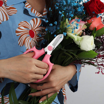 Garden Pruning Shears Scissors with Comfort Grip Handle, Premium Steel Professional Floral Scissors, Perfect for Arranging Flowers, Pruning, Trimming Plants, Gardening Tool (Purple)
