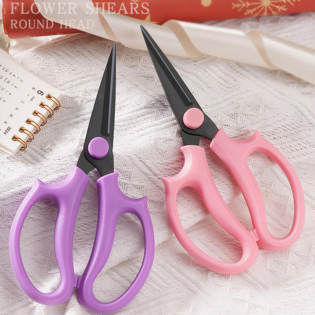 Garden Pruning Shears Scissors with Comfort Grip Handle, Premium Steel Professional Floral Scissors, Perfect for Arranging Flowers, Pruning, Trimming Plants, Gardening Tool (Purple)