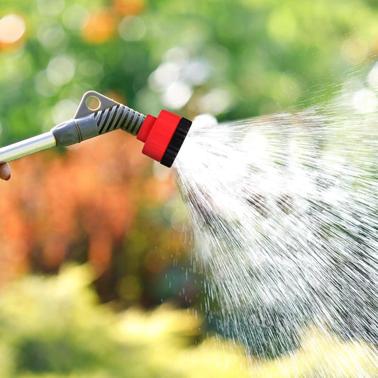6-Pack Red Watering Nozzle Set - Stainless Steel & Plastic, Breaker Valve, 3/4 Inch Hose Fitting, Garden Watering Wand, Ideal for Flowers & Plants