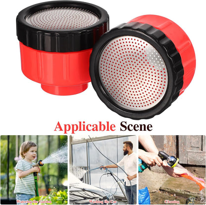 6-Pack Red Watering Nozzle Set - Stainless Steel & Plastic, Breaker Valve, 3/4 Inch Hose Fitting, Garden Watering Wand, Ideal for Flowers & Plants