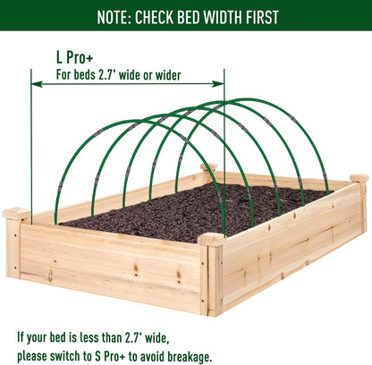 Greenhouse Hoops Kit, DIY 8ft Grow Tunnel, Fits Raised Garden Beds 2.7ft Wide & Up, 50 Pcs Rust-Proof Fiberglass Frame Support Rods for Row Cover, Shade Cloth, Frost Netting & Plant Stakes