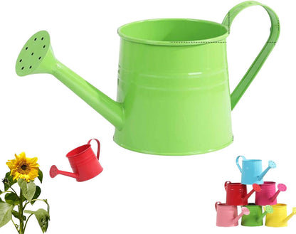 Watering Can Indoor, 1L Garden Watering Can Metal for Flowers, Tinplate Watering Kettle with Long Spout & Ergonomic Handle for Indoor Outdoor Garden Balcony Patio Irrigation (Blue)