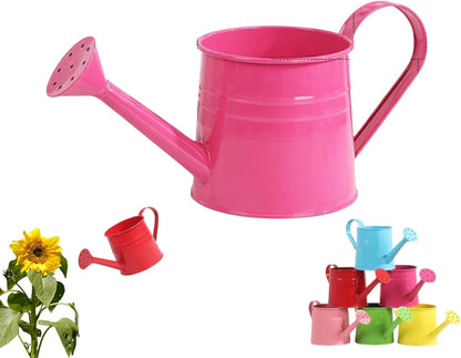 Watering Can Indoor, 1L Garden Watering Can Metal for Flowers, Tinplate Watering Kettle with Long Spout & Ergonomic Handle for Indoor Outdoor Garden Balcony Patio Irrigation (Blue)
