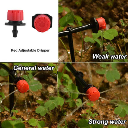 82FT Drip Irrigation System Kit - Garden Watering System with 1/4" Drip Irrigation Tubing Parts - Automatic Irrigation Sprinkler Equipment for Outdoor Plants, Garden, Greenhouse, Flower Bed, Lawn