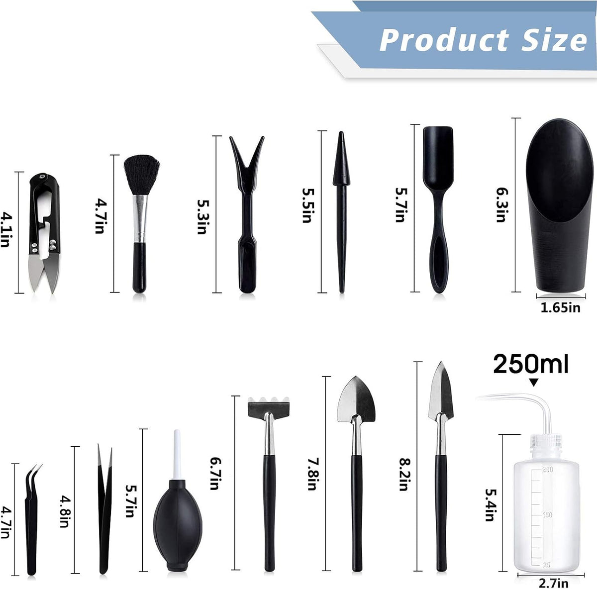 Succulent Tools, Mini Garden Tool Set, Transplanting Tools Set, Succulent Care kit for Succulent Miniature Gardening Plant, Multi, 13 Pcs
