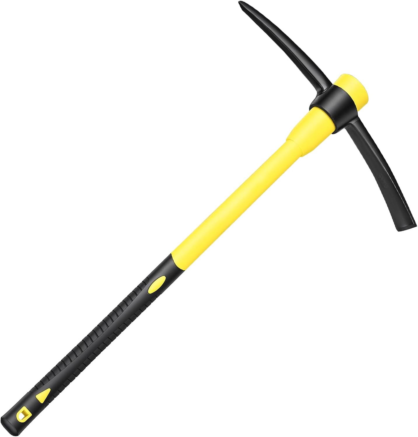 36 Inch Pick Mattock – Heavy Duty Rail Steel Garden Hoe with Fiberglass Handle, 2 in 1 Adze Hoe & Pick Axe for Digging, Landscaping, Yard Work, Outdoor