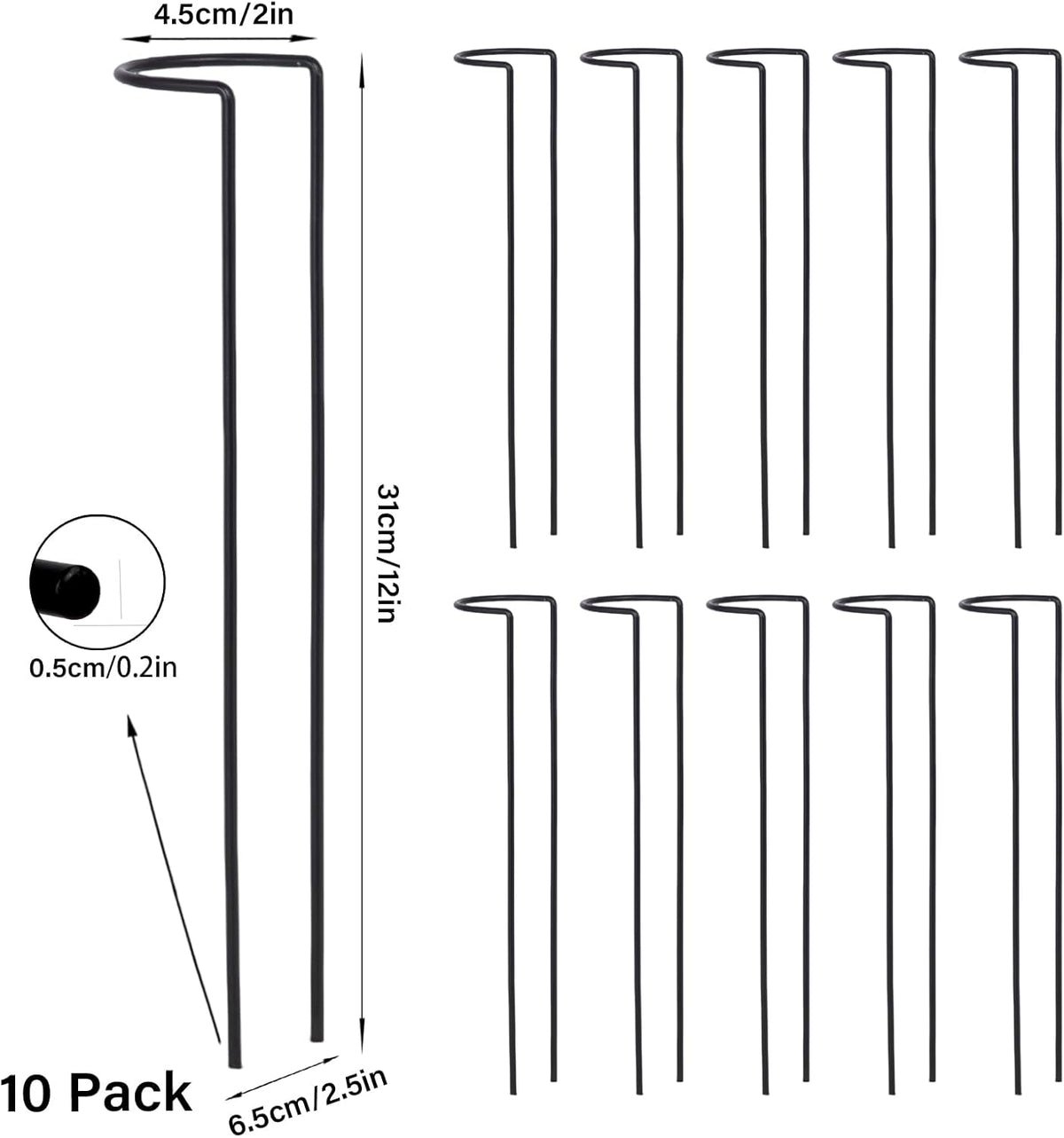 10Pcs Monstera Plant Support - 12" Durable Iron U-Shaped Trellis Stakes