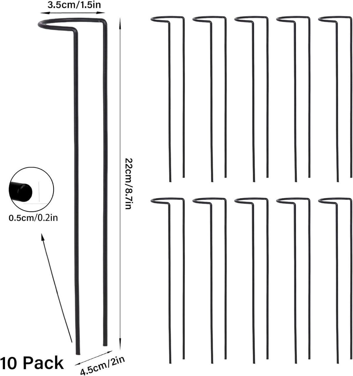 10Pcs Monstera Plant Support - 12" Durable Iron U-Shaped Trellis Stakes