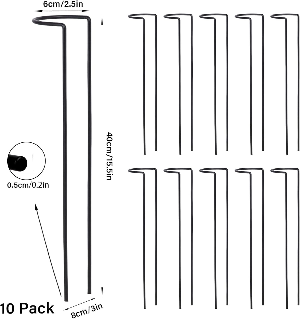 10Pcs Monstera Plant Support - 12" Durable Iron U-Shaped Trellis Stakes