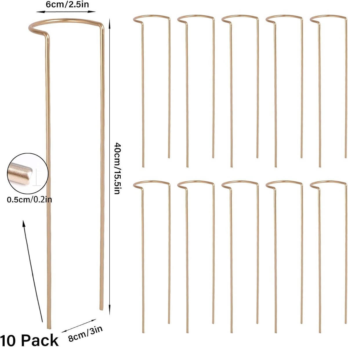 10Pcs Monstera Plant Support - 12" Durable Iron U-Shaped Trellis Stakes