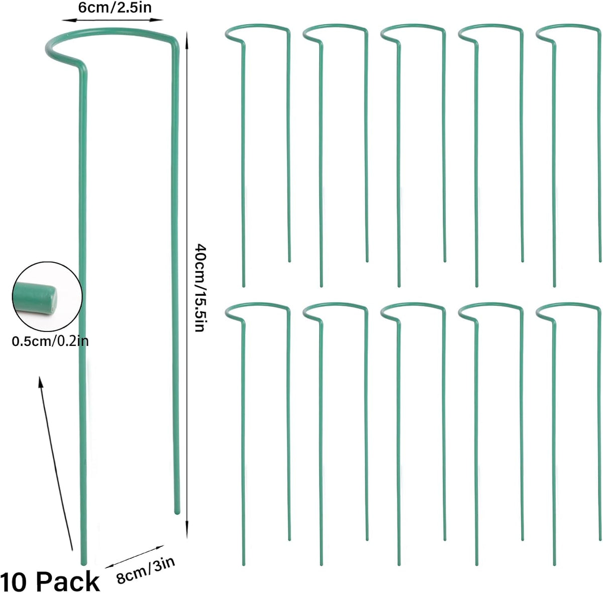 10Pcs Monstera Plant Support - 12" Durable Iron U-Shaped Trellis Stakes