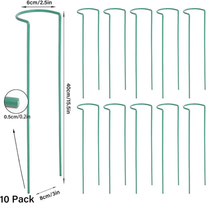 10Pcs Monstera Plant Support - 12" Durable Iron U-Shaped Trellis Stakes