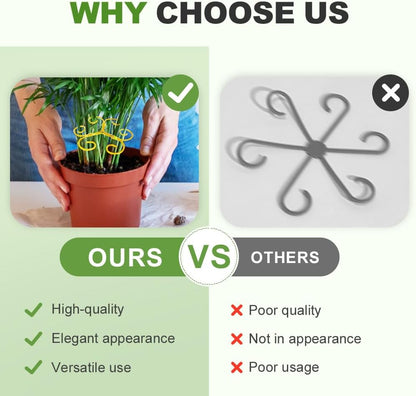 Plant Stem Support Set, 2025 New Reusable Plastic Climbing Plant Support Plant Trellis 3/6 Pcs, Upgrade Climbing Houseplant Support Stakes for Indoor Plants Stem Holder (3, Green)