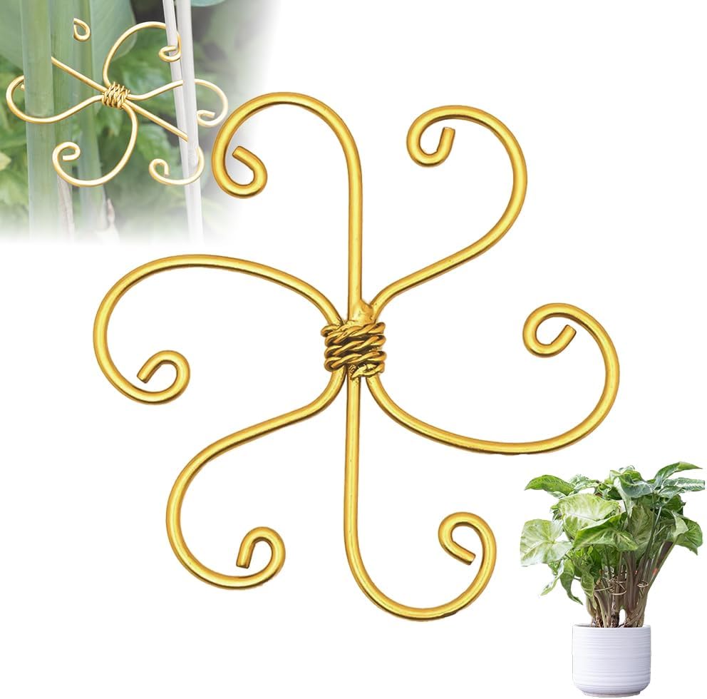Plant Stem Support Set, 2025 New Reusable Plastic Climbing Plant Support Plant Trellis 3/6 Pcs, Upgrade Climbing Houseplant Support Stakes for Indoor Plants Stem Holder (3, Green)