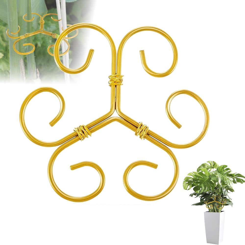 Plant Stem Support Set, 2025 New Reusable Plastic Climbing Plant Support Plant Trellis 3/6 Pcs, Upgrade Climbing Houseplant Support Stakes for Indoor Plants Stem Holder (3, Green)