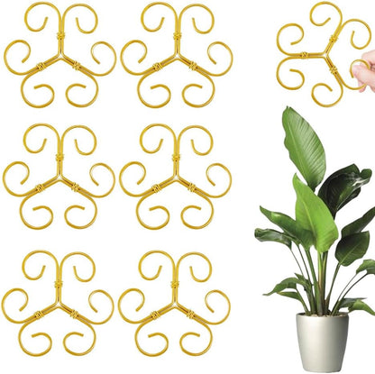 Plant Stem Support Set, 2025 New Reusable Plastic Climbing Plant Support Plant Trellis 3/6 Pcs, Upgrade Climbing Houseplant Support Stakes for Indoor Plants Stem Holder (3, Green)