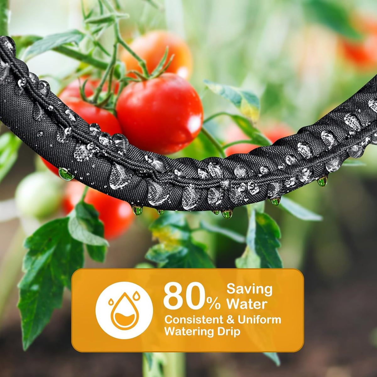 Flat Soaker Hose 15FT Heavy Duty Double Layer Design - Save 80% Water for Garden, Lawn, and Flower Bed Drip Irrigation (15FT)