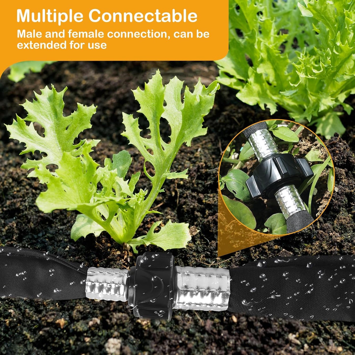 Flat Soaker Hose 15FT Heavy Duty Double Layer Design - Save 80% Water for Garden, Lawn, and Flower Bed Drip Irrigation (15FT)