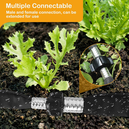 Flat Soaker Hose 15FT Heavy Duty Double Layer Design - Save 80% Water for Garden, Lawn, and Flower Bed Drip Irrigation (15FT)