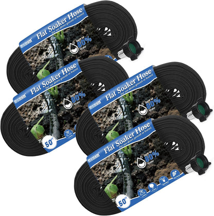 Flat Soaker Hose 15FT Heavy Duty Double Layer Design - Save 80% Water for Garden, Lawn, and Flower Bed Drip Irrigation (15FT)