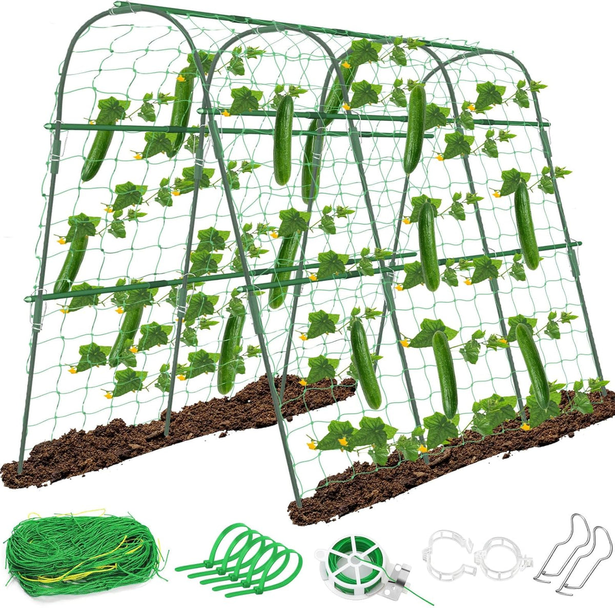 Cucumber Trellis for Raised Beds, U-Shaped Garden Trellis 63 x 45