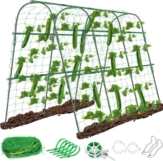 Cucumber Trellis for Raised Beds, U-Shaped Garden Trellis 63 x 45