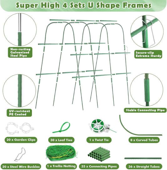 Cucumber Trellis for Raised Beds, U-Shaped Garden Trellis 63 x 45
