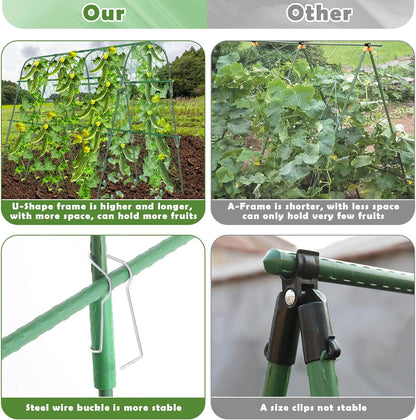 Cucumber Trellis for Raised Beds, U-Shaped Garden Trellis 63 x 45