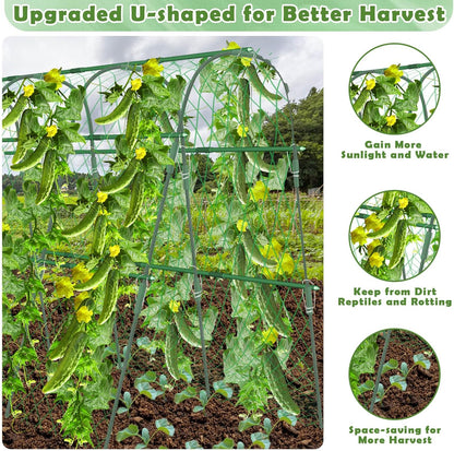 Cucumber Trellis for Raised Beds, U-Shaped Garden Trellis 63 x 45