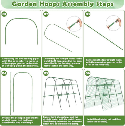 Cucumber Trellis for Raised Beds, U-Shaped Garden Trellis 63 x 45
