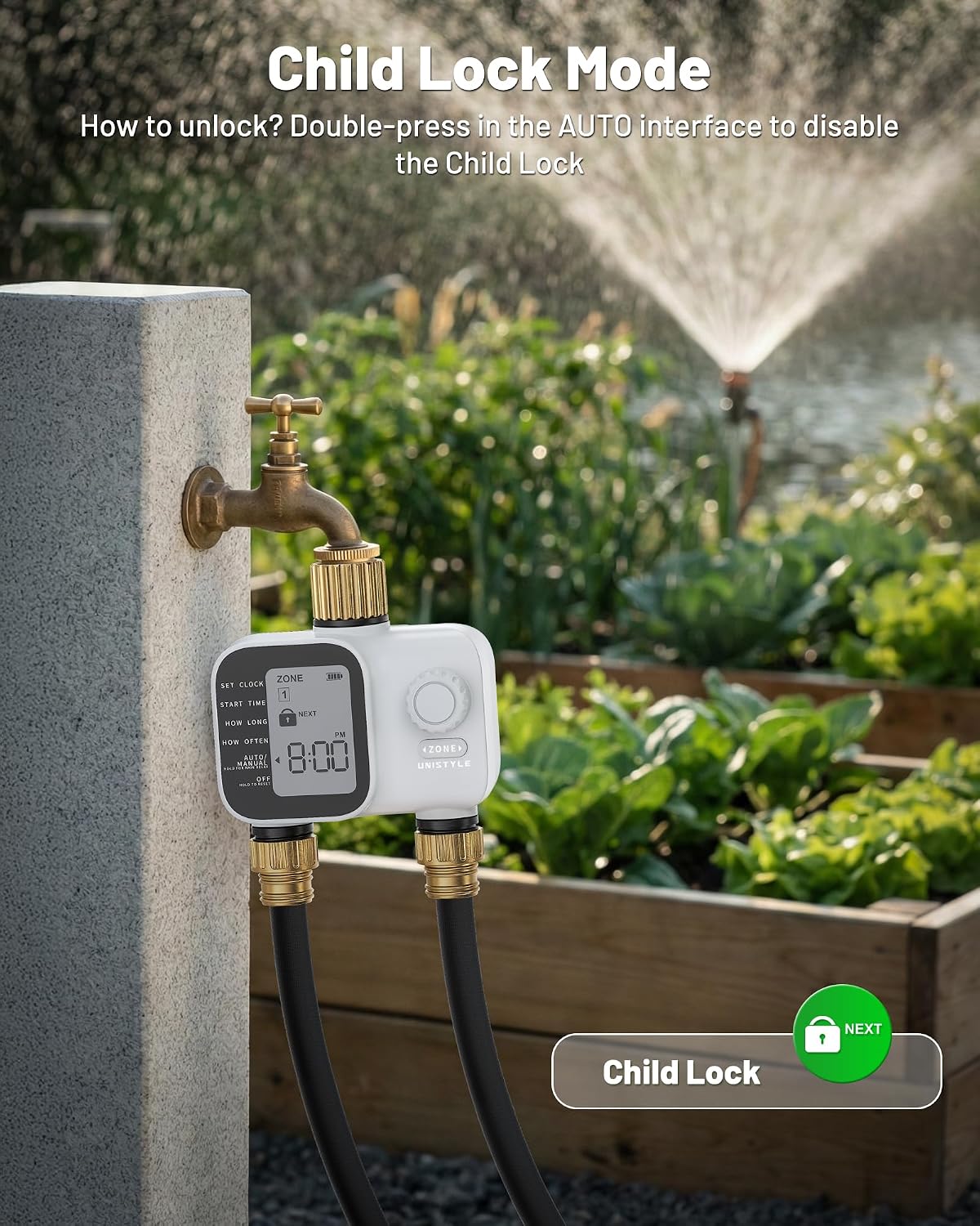 [All-New 2027] Heavy Duty Sprinkler Timer 2 Zone with Brass Inlet, Water Timer for Garden Hose with Rain Delay and Manual Water/Automatic Irrigation, Hose Timers Yard Lawn Patio
