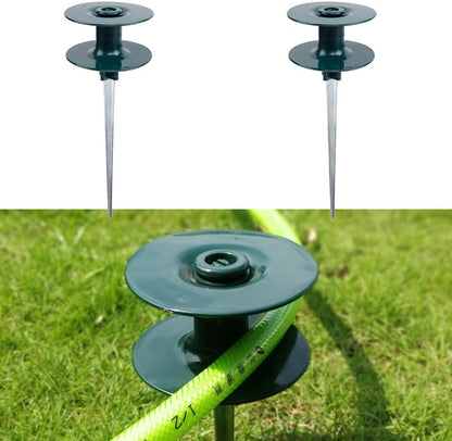 Smooth Garden Hose Roller Guide with Resin Wheel and Heavy-Duty Zinc Spike for Lawn, Flower Beds, and Shrubs