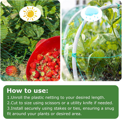 Bird Netting for Garden (13ft x 36ft) Garden Netting Pest Barrier,Cicada Netting Protect Fruit Trees Blueberry Bushes Vegetable Plant,Plastic Net for Garden Against Birds, Deer,Squirrels