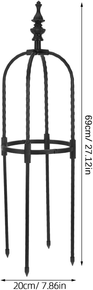 Metal Garden Trellis for Climbing Plants 8mm Outdoor Support Frame for Vines and Flowers Adjustable Height Garden Obelisk for Potted Plants for Tomatoes and Roses