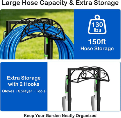 Heavy Duty Garden Hose Holder, 130 lbs Capacity, Anti-Tilt