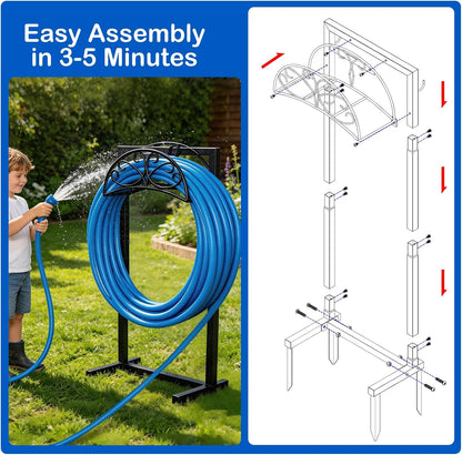 Heavy Duty Garden Hose Holder, 130 lbs Capacity, Anti-Tilt