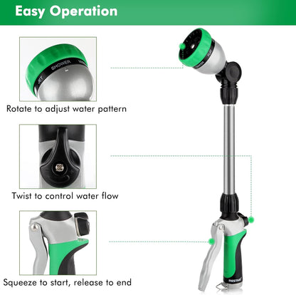 Heavy Duty Metal Watering Wand, Sprayer Nozzle for Garden Hose