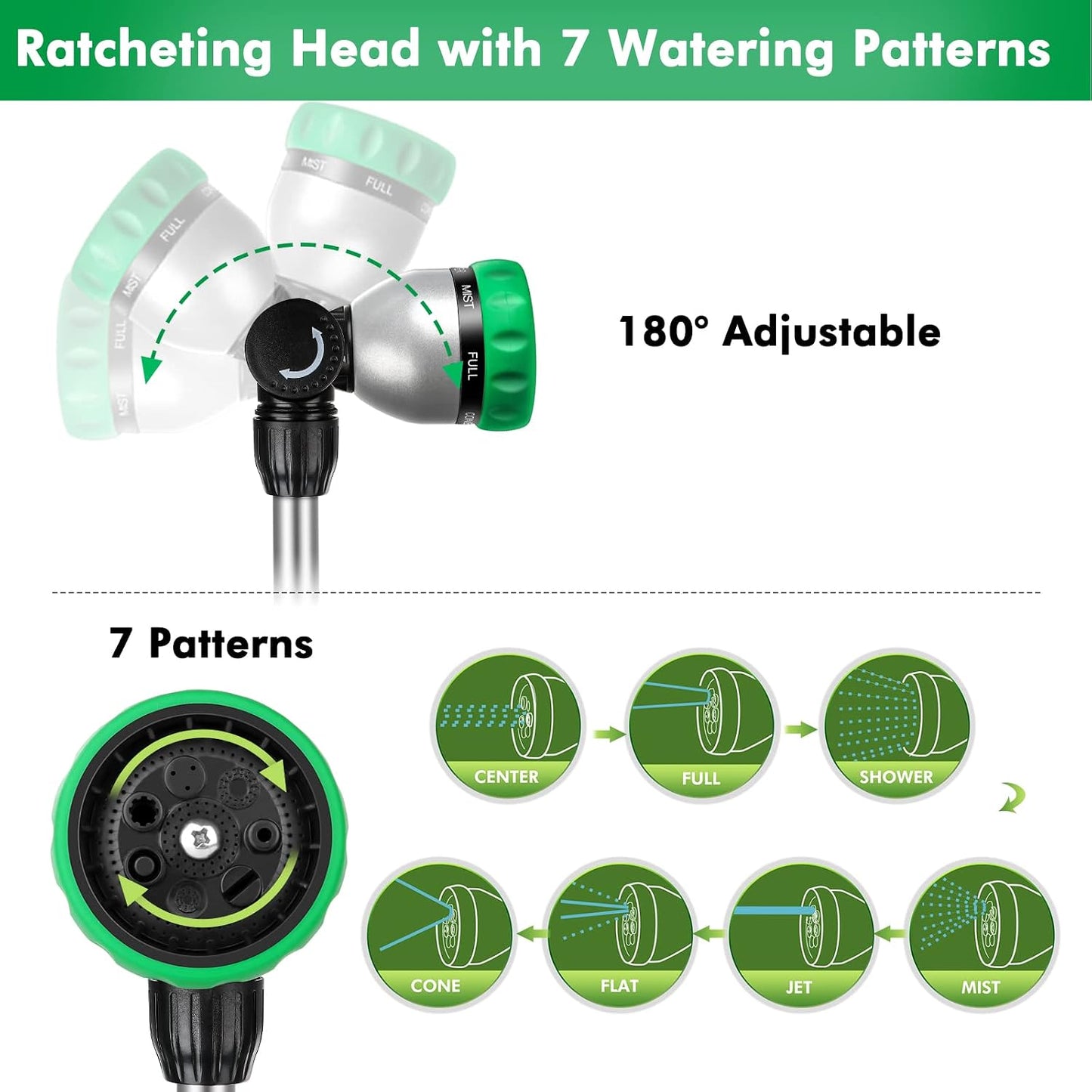 Heavy Duty Metal Watering Wand, Sprayer Nozzle for Garden Hose