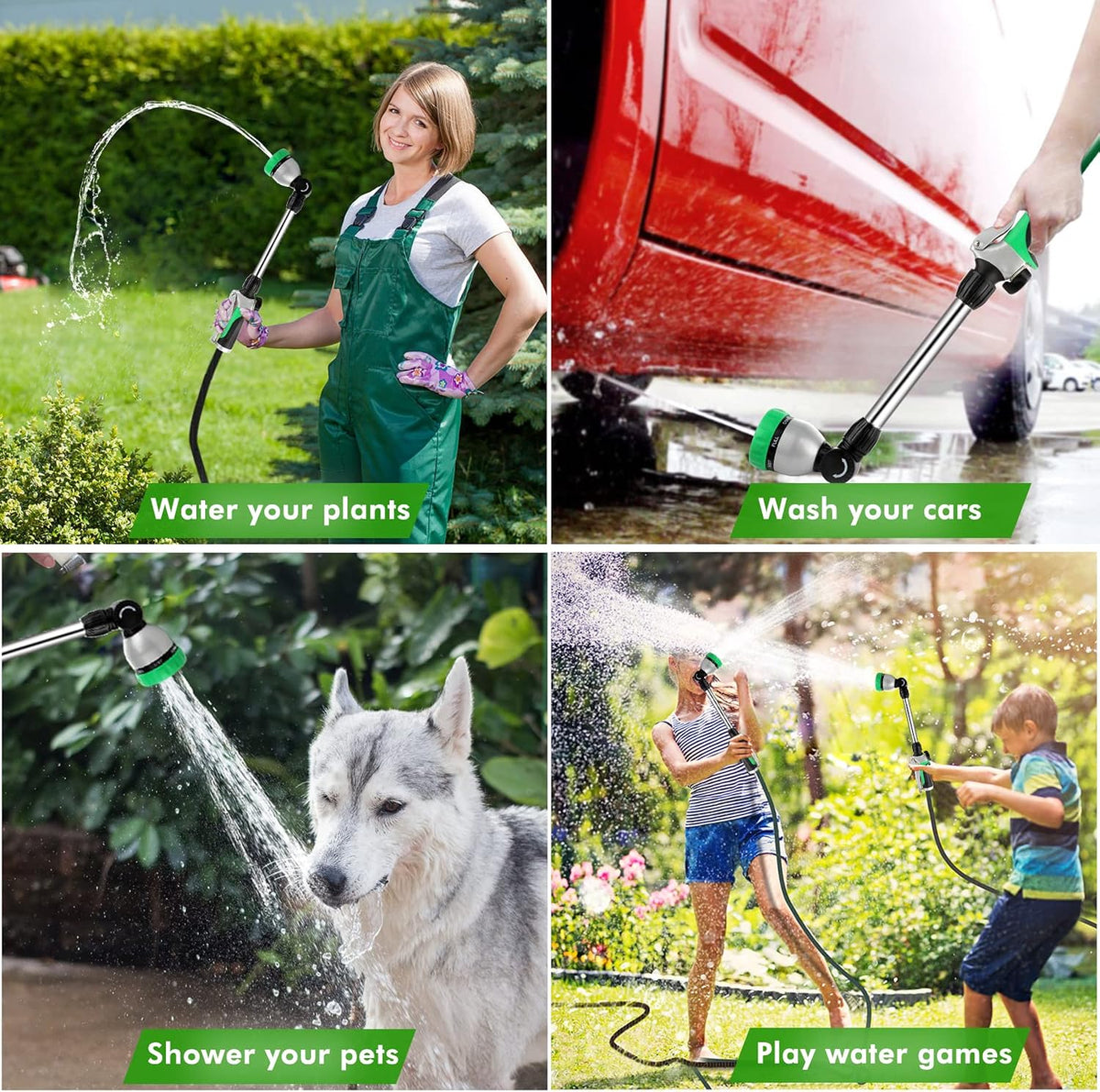 Heavy Duty Metal Watering Wand, Sprayer Nozzle for Garden Hose