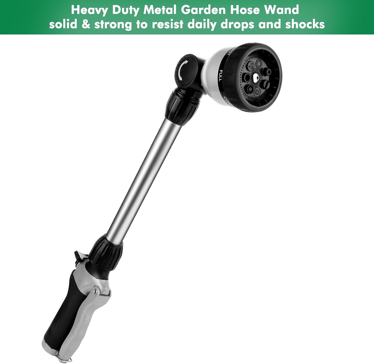 Heavy Duty Metal Watering Wand, Sprayer Nozzle for Garden Hose