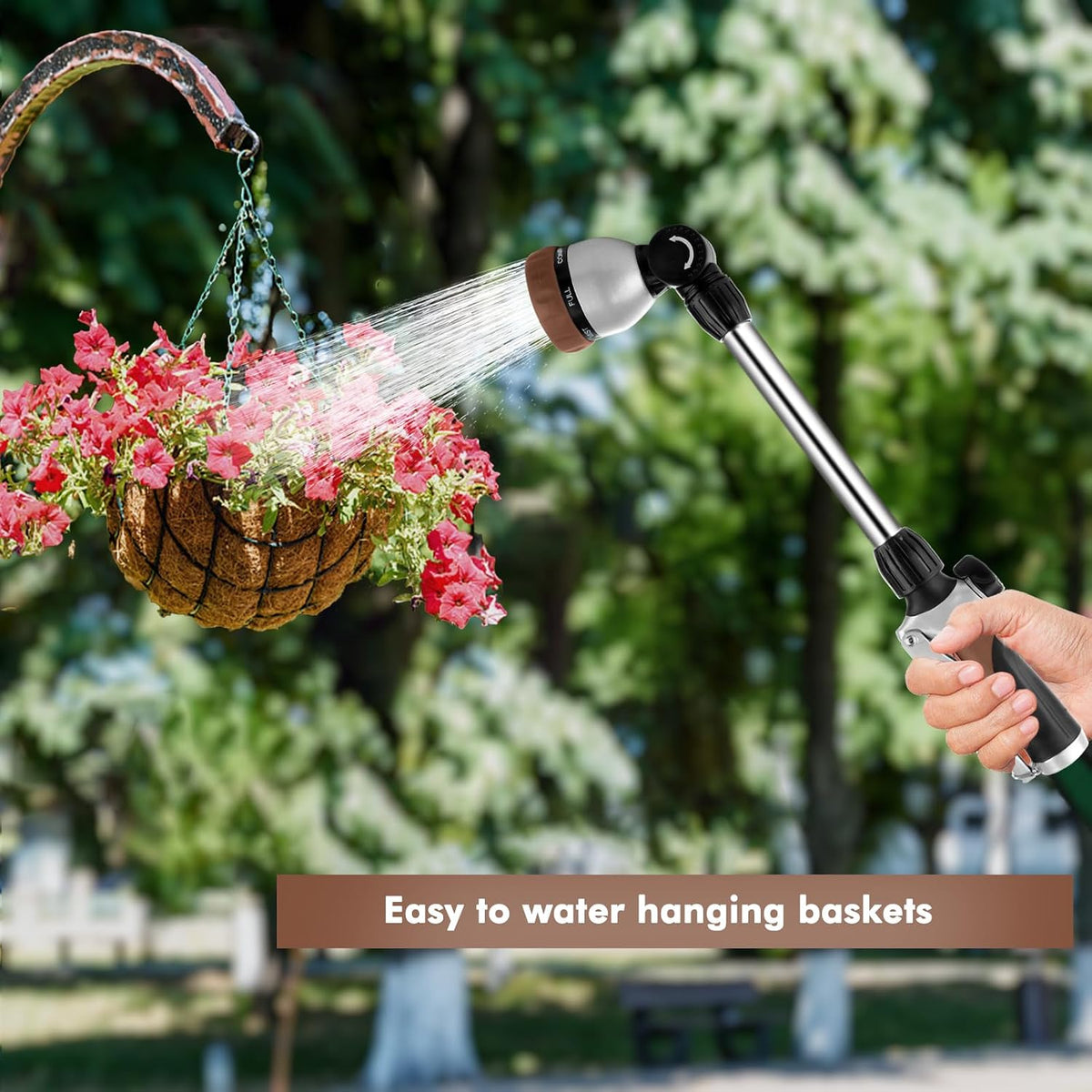 Heavy Duty Metal Watering Wand, Sprayer Nozzle for Garden Hose