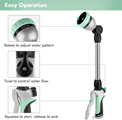 Heavy Duty Metal Watering Wand, Sprayer Nozzle for Garden Hose