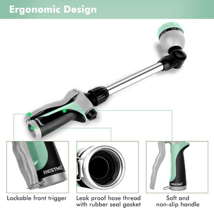 Heavy Duty Metal Watering Wand, Sprayer Nozzle for Garden Hose