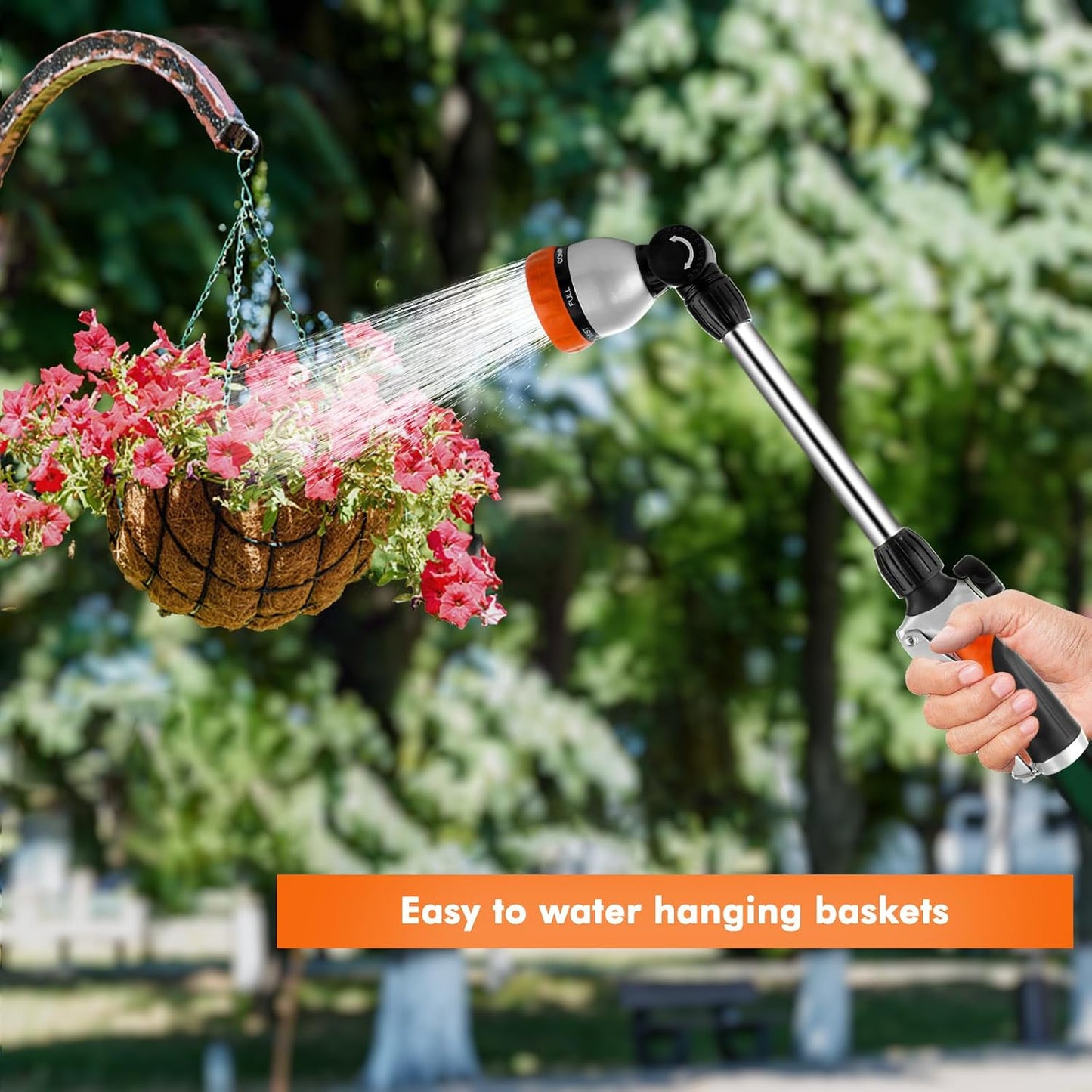 Heavy Duty Metal Watering Wand, Sprayer Nozzle for Garden Hose