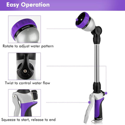 Heavy Duty Metal Watering Wand, Sprayer Nozzle for Garden Hose