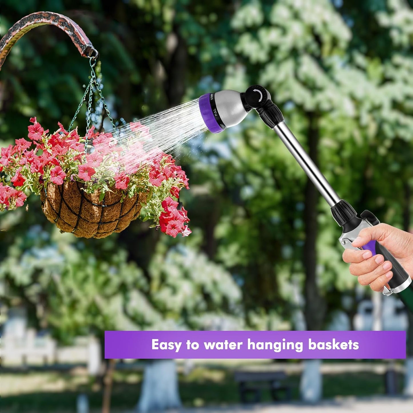 Heavy Duty Metal Watering Wand, Sprayer Nozzle for Garden Hose