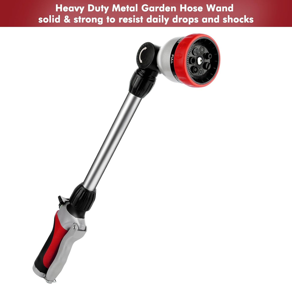 Heavy Duty Metal Watering Wand, Sprayer Nozzle for Garden Hose