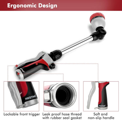 Heavy Duty Metal Watering Wand, Sprayer Nozzle for Garden Hose