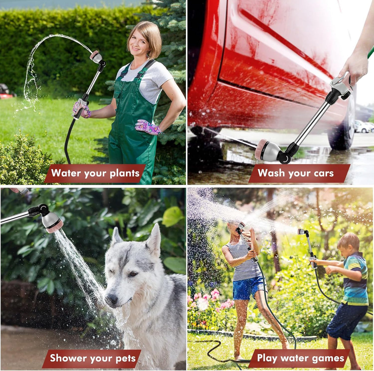 Heavy Duty Metal Watering Wand, Sprayer Nozzle for Garden Hose