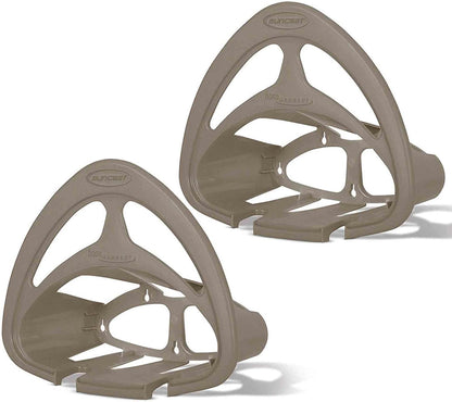 2 Pack Hangout HH150 Outdoor Wall Mounted Durable Resin Garden Hose Holder with Accessories Shelf, Designed for 150 Foot Garden Hoses, Taupe